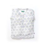 Unisex Baby Geometric Printed 100% Organic Cotton Jhabla and Langot Set - White - Image 2