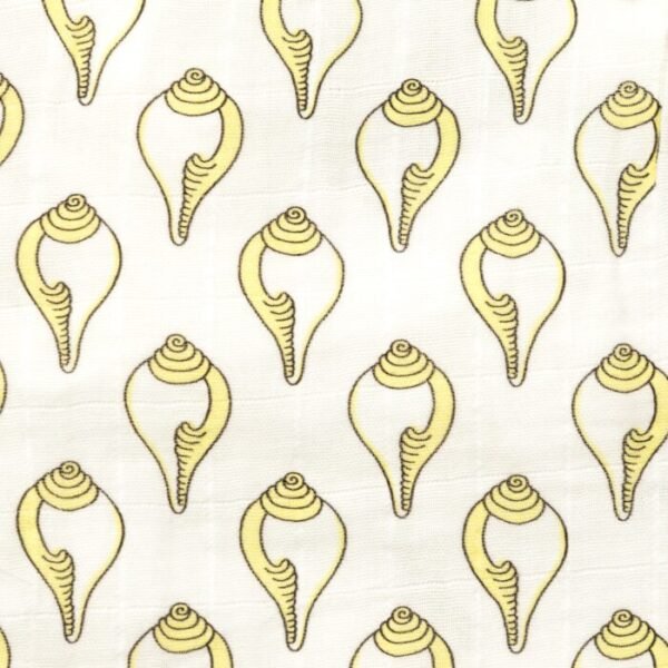 Unisex Baby Shankh Printed 100% Organic Cotton Jhabla and Shorts Set - White - Image 4