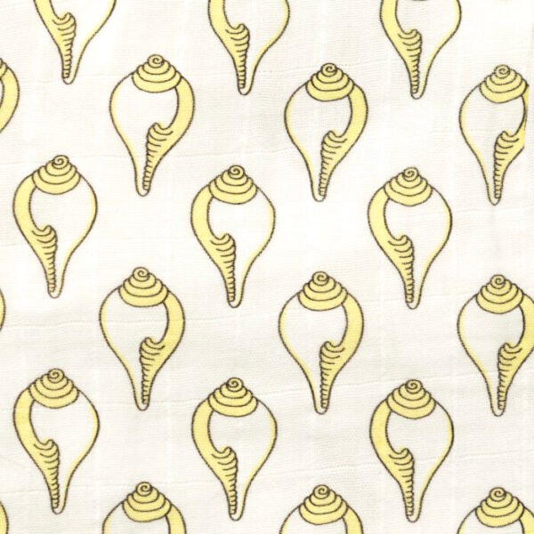 Unisex Baby Shankh Printed 100% Organic Cotton Jhabla Langot and Cap Set - White - Image 4