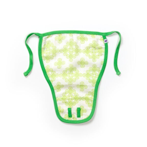 Unisex Baby Kolam Printed 100% Organic Cotton Jhabla, Langot and Cap Set - White - Image 5