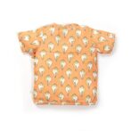 Unisex Baby Shankh Printed 100% Organic Cotton Jhabla and Shorts Set - Orange - Image 3
