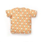 Unisex Baby Shankh Printed 100% Organic Cotton Jhabla and Langot Set - Orange and White - Image 3