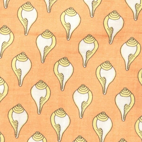 Unisex Baby Shankh Printed 100% Organic Cotton Jhabla and Shorts Set - Orange - Image 4