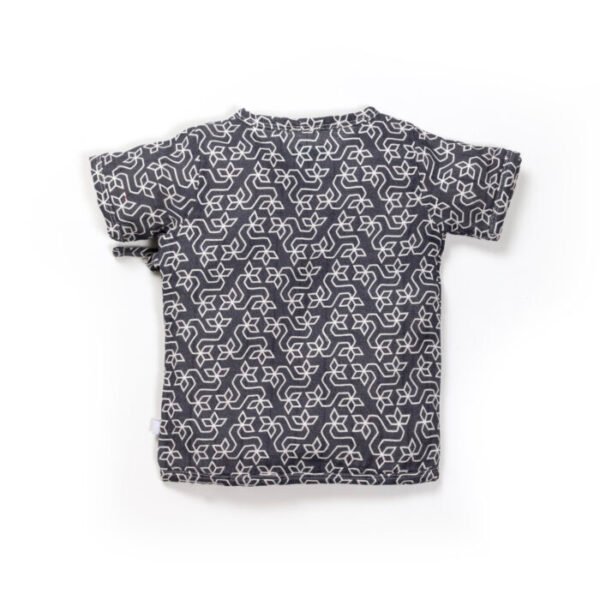 Unisex Baby Rangoli Printed 100% Organic Cotton Jhabla and Langot Set - Navy and White - Image 3