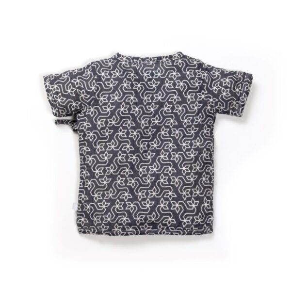 Unisex Baby Kolam Printed 100% Organic Cotton Jhabla and Shorts Set - Navy - Image 3