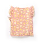 Baby Girls Seashell Printed 100% Organic Cotton Jhabla and Langot Set - Pink and White - Image 3