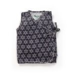 Unisex Baby Star Printed 100% Organic Cotton Jhabla and Langot Set - Navy and White - Image 2