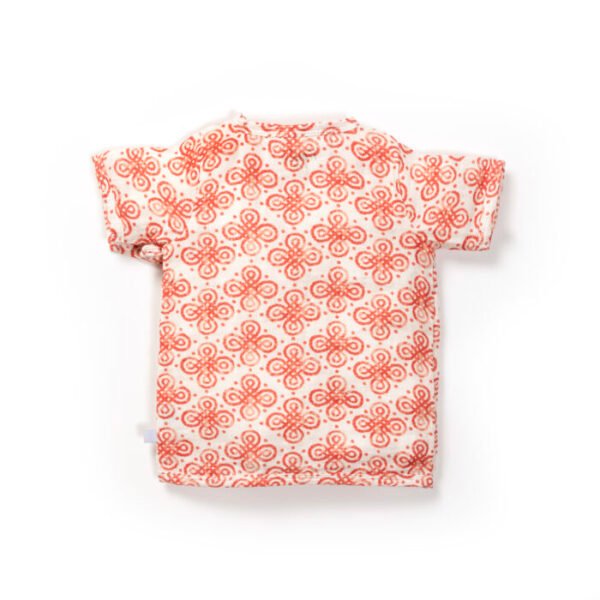 Unisex Baby Batik Printed 100% Organic Cotton Jhabla and Langot Set - White - Image 3