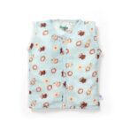 Unisex Baby Damru Printed 100% Organic Cotton Jhabla and Shorts Set - Sky Blue - Image 2