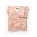 Baby Girls Tri Colour Geometric Printed 100% Organic Cotton Jhabla and Langot Set - Pink and White - Image 2