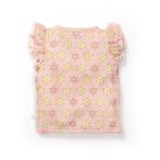 Baby Girls Tri Colour Geometric Printed 100% Organic Cotton Jhabla and Langot Set - Pink and White - Image 3