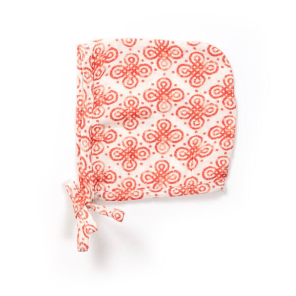 Unisex Baby Batik Printed 100% Organic Cotton Jhabla Langot and Cap Set - White - Image 5