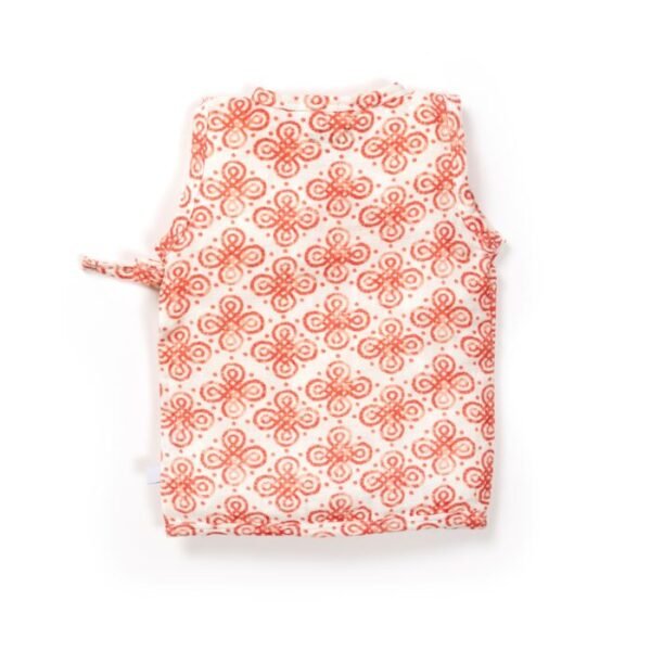 Unisex Baby Batik Printed 100% Organic Cotton Jhabla and Shorts Set - White - Image 5