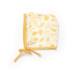 Unisex Baby Seashell Printed 100% Organic Cotton Jhabla, Langot and Cap Set - White - Image 5