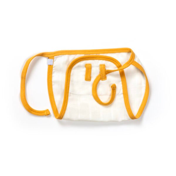 Unisex Baby Triangle Printed 100% Organic Cotton Jhabla, Langot and Cap Set - White - Image 7