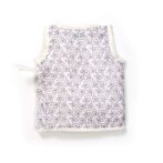 Unisex Baby Geometric flower Printed 100% Organic Cotton Jhabla and Shorts Set - White - Image 3