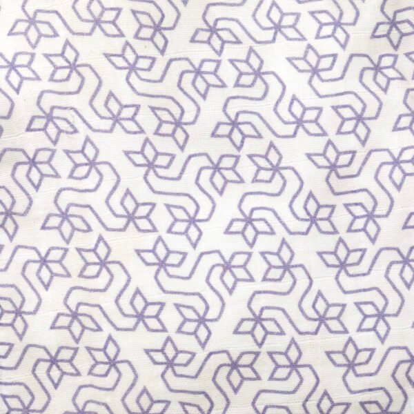 Unisex Baby Geometric Printed 100% Organic Cotton Jhabla and Langot Set - White - Image 4