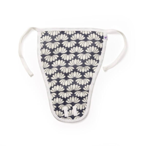 Unisex Baby Lotus Printed 100% Organic Cotton Jhabla and Langot Set - Navy - Image 5