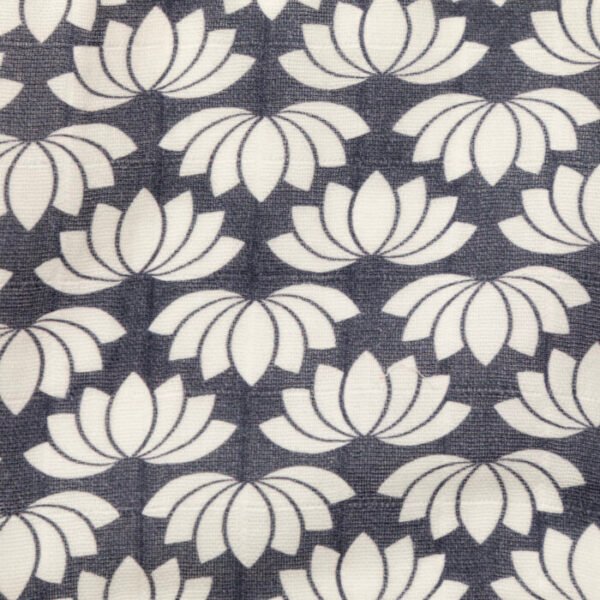 Unisex Baby Lotus Printed 100% Organic Cotton Jhabla and Langot Set - Navy - Image 4