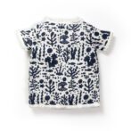 Unisex Baby Sea life Printed 100% Organic Cotton Jhabla and Nappy Set - Blue and White - Image 3