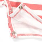 Baby Girls 100% Organic Cotton Sleeveless Sleepsuit - Dark Pink and White - Image 5