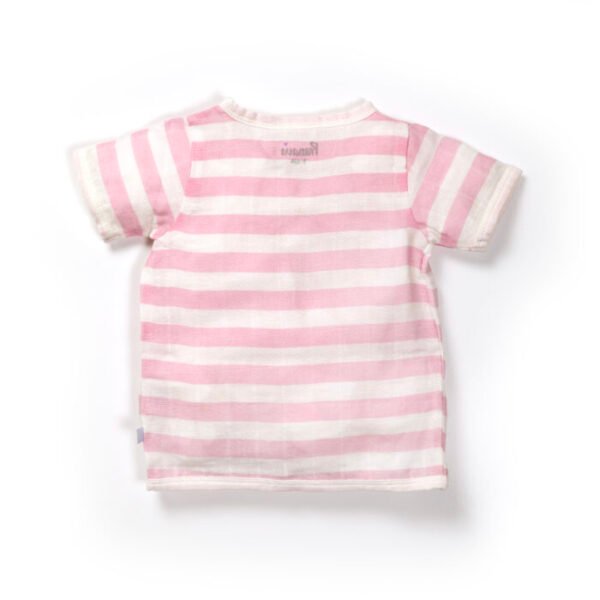 Unisex Baby Sea life Printed 100% Organic Cotton Jhabla and Nappy Set - Pink and White - Image 3