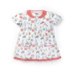 Baby Girls Printed 100% Organic Cotton Sleepsuit with 3/4 pant - White - Image 2