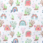 Baby Girls Printed 100% Organic Cotton Sleepsuit with 3/4 pant - White - Image 6