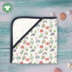 Unisex 100% Organic Cotton Sea Life Printed Interlock Blanket for Newborn Baby- White