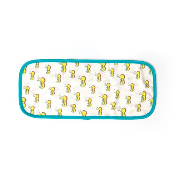 Kids and Newborn Babies 100% Organic Cotton Sea Life Printed Burp Cloths - Blue and White - Pack of 3 - Image 2