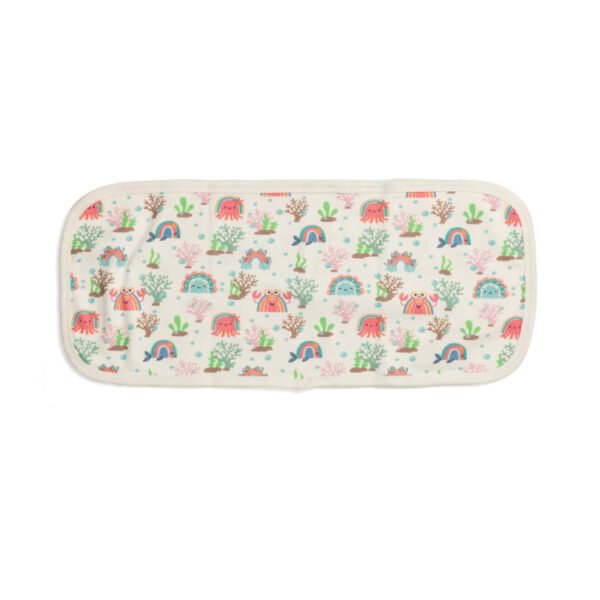 Kids and Newborn Babies 100% Organic Cotton Sea Life Printed Burp Cloths - Blue and White - Pack of 3 - Image 4