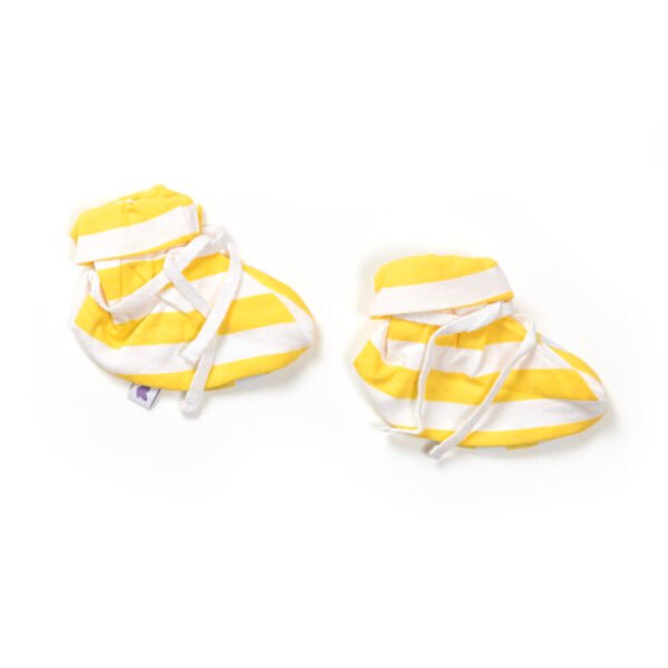 Unisex 100% Organic Cotton Sea Life Stripe Printed Gift set for Newborn Baby - Pack of 4 - Yellow - Image 4