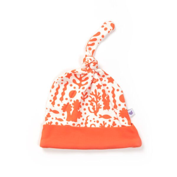 Unisex 100% Organic Cotton Sea Life Printed Gift set for Newborn Baby - Pack of 4 - Orange - Image 4