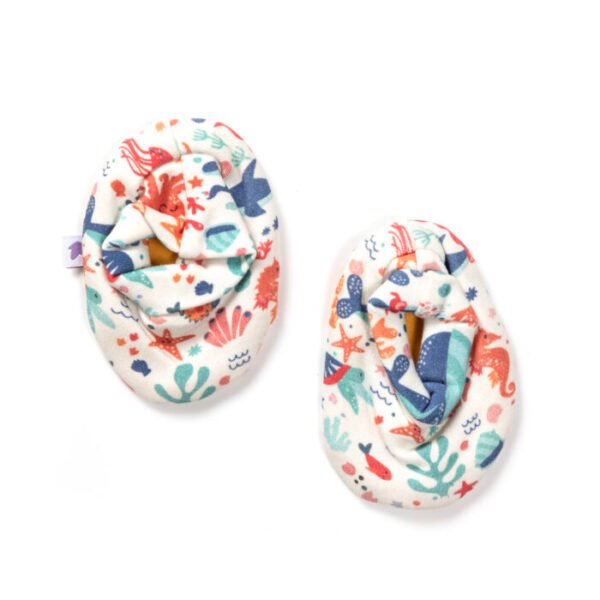 Unisex 100% Organic Cotton Seahorse Printed Gift set for Newborn Baby - Pack of 4 - Aqua Blue - Image 6