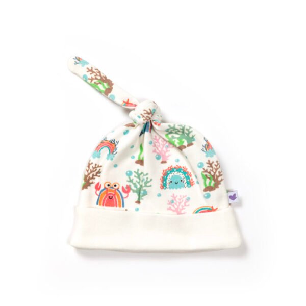 Unisex 100% Organic Cotton Sea Life printed Gift set for Newborn Baby - Pack of 4 - Navy and White - Image 3