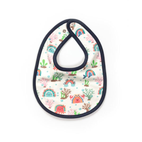 Unisex 100% Organic Cotton Sea Life printed Gift set for Newborn Baby - Pack of 4 - Navy and White - Image 2