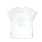 Trendy Unisex Kids Wear 100% Organic Cotton Half Sleeve T-shirt with Colorful Parrot Embroidered - White - Image 3