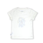 Trendy Unisex Kids Wear 100% Organic Cotton Half Sleeve T-shirt with Colorful Parrot Embroidered - White - Image 3
