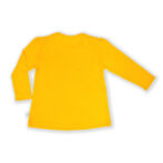 Modern Kids Wear for Girls 100% Organic Cotton Full Sleeve T-shirt with Parrot Embroidered - Yellow - Image 3
