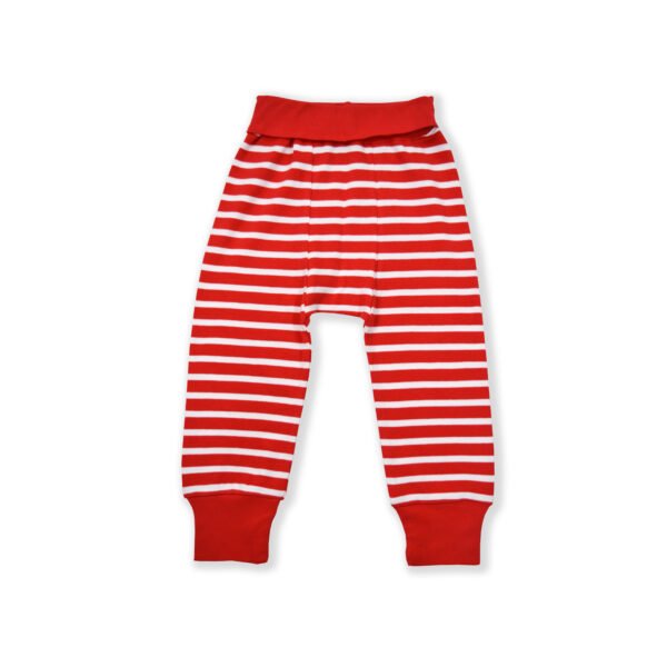 Stylish Kids Wear for Boys 100% Organic Cotton Stripe Printed Joggers Pant - Red - Image 3
