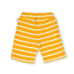 Stylish Kids Wear for Boys 100% Organic Cotton Stripes Shorts with Mushroom Embroidered - Yellow - Image 3