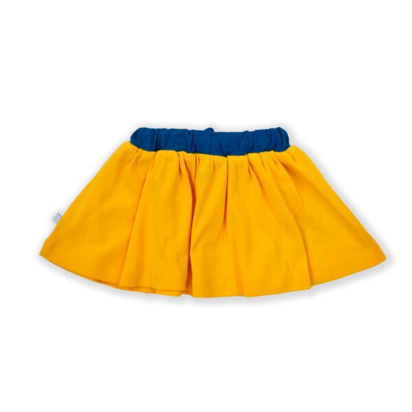 Beautiful Baby Wear for Girls 100% Organic Cotton Skirt with Peacock Embroidered - Yellow - Image 3