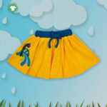 Beautiful Baby Wear for Girls 100% Organic Cotton Skirt with Peacock Embroidered - Yellow