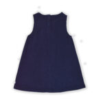 Fashionable Kids Wear for Girls 100% Organic Cotton Sleeveless Corduroy A-Line Frock with Mushroom Embroidered - Navy - Image 3