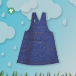 Modern Kids Wear for Girls 100% Organic Cotton Denim Dungree - Blue