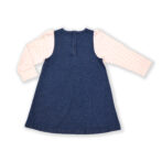 Stylish Kids Wear for Girls 100% Organic Cotton Denim Dress with Mushroom Embroidered - Blue - Image 3