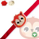 100% Organic Cotton Owl Embroidered Raksha Bandhan Bracelet for Baby and Kids