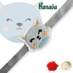 100% Organic Cotton Cat Embroidered Raksha Bandhan Bracelet for Baby and Kids