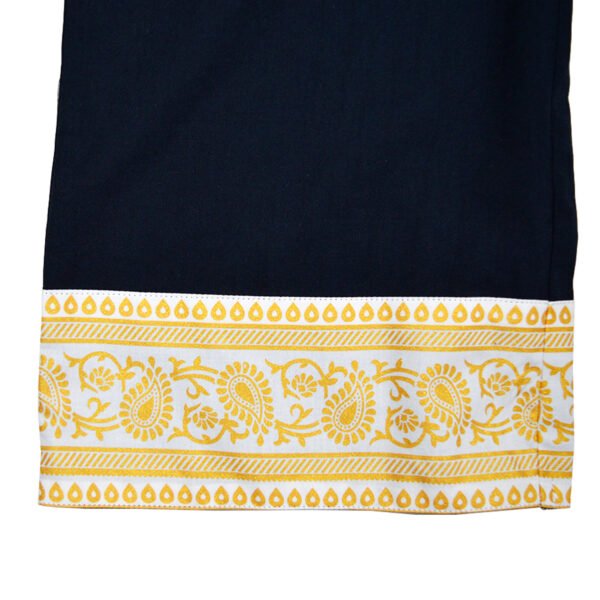 Girls Organic Cotton Golden Printed Frilled Jumpsuit - Navy - Image 5