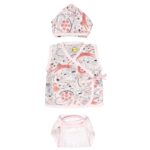 Unisex 100% Organic Cotton Animal Printed Jhabla Set